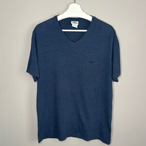 Lacoste Heather Blue V-Neck Tee